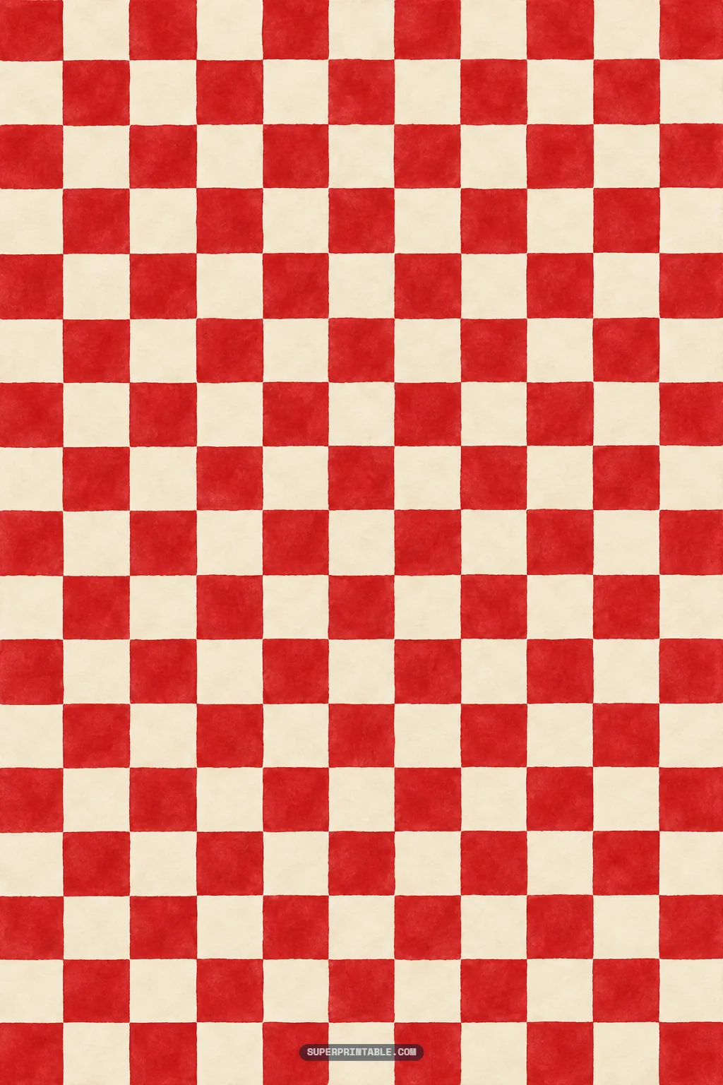 Seamless retro diner digital papers pattern with classic red and cream checkered tile squares