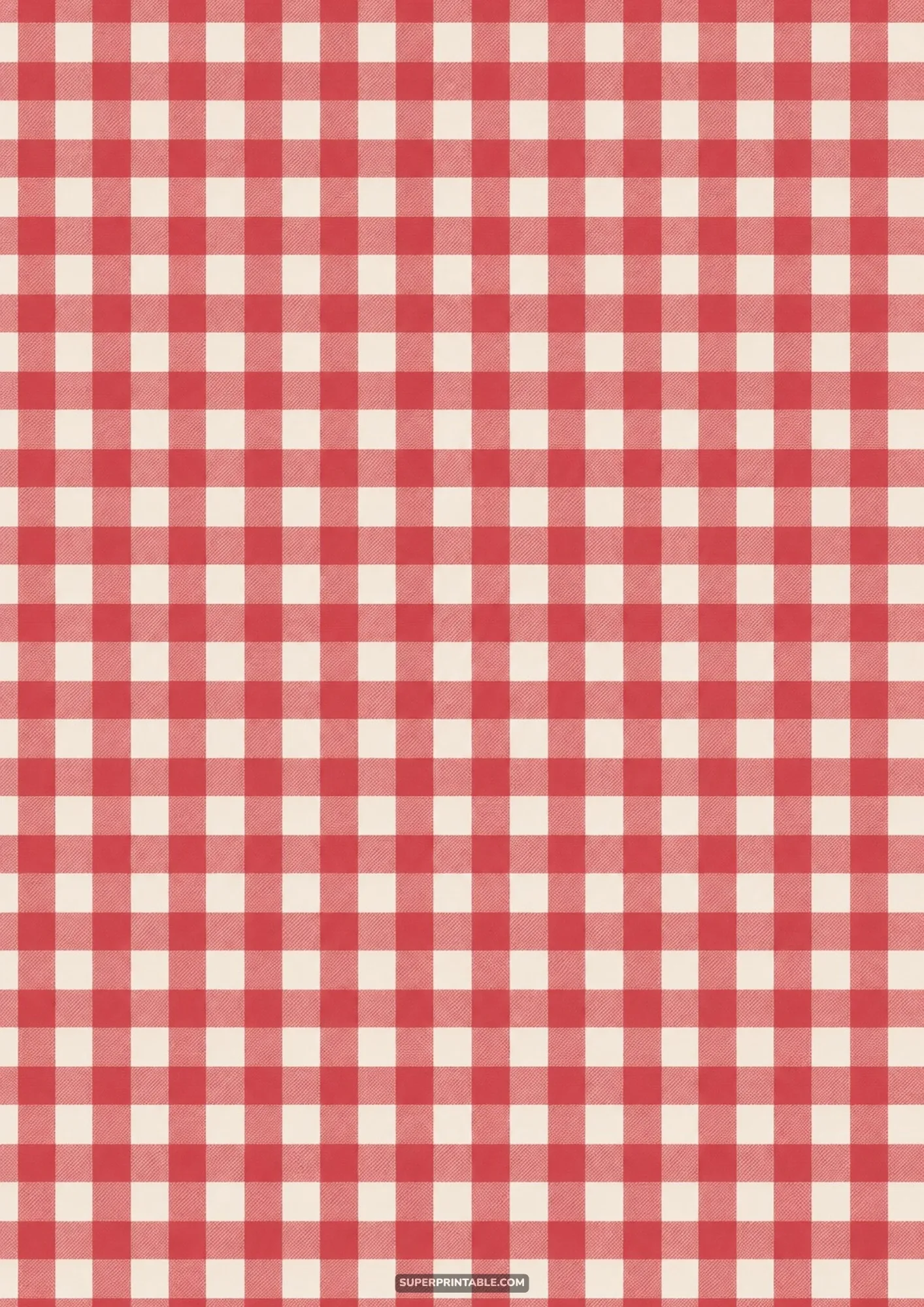 Classic red and warm cream holiday gingham plaid check pattern for festive winter crafting.