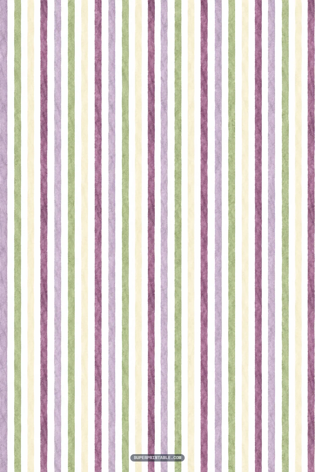Vertical watercolor stripes in muted plum, lavender, olive green, and cream painted textures.