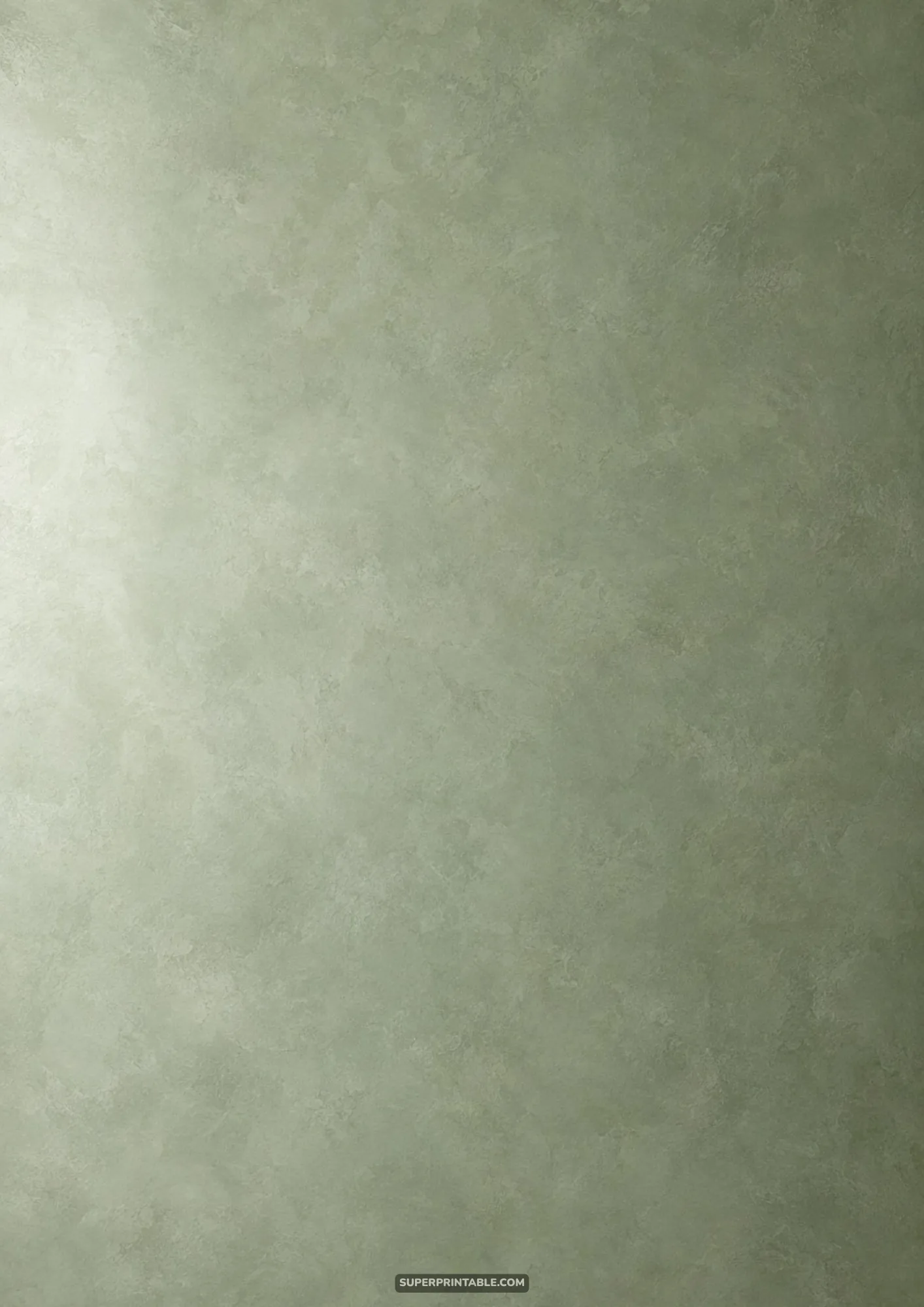 Mottled sage green Venetian plaster background with subtle trowel marks and light sheen