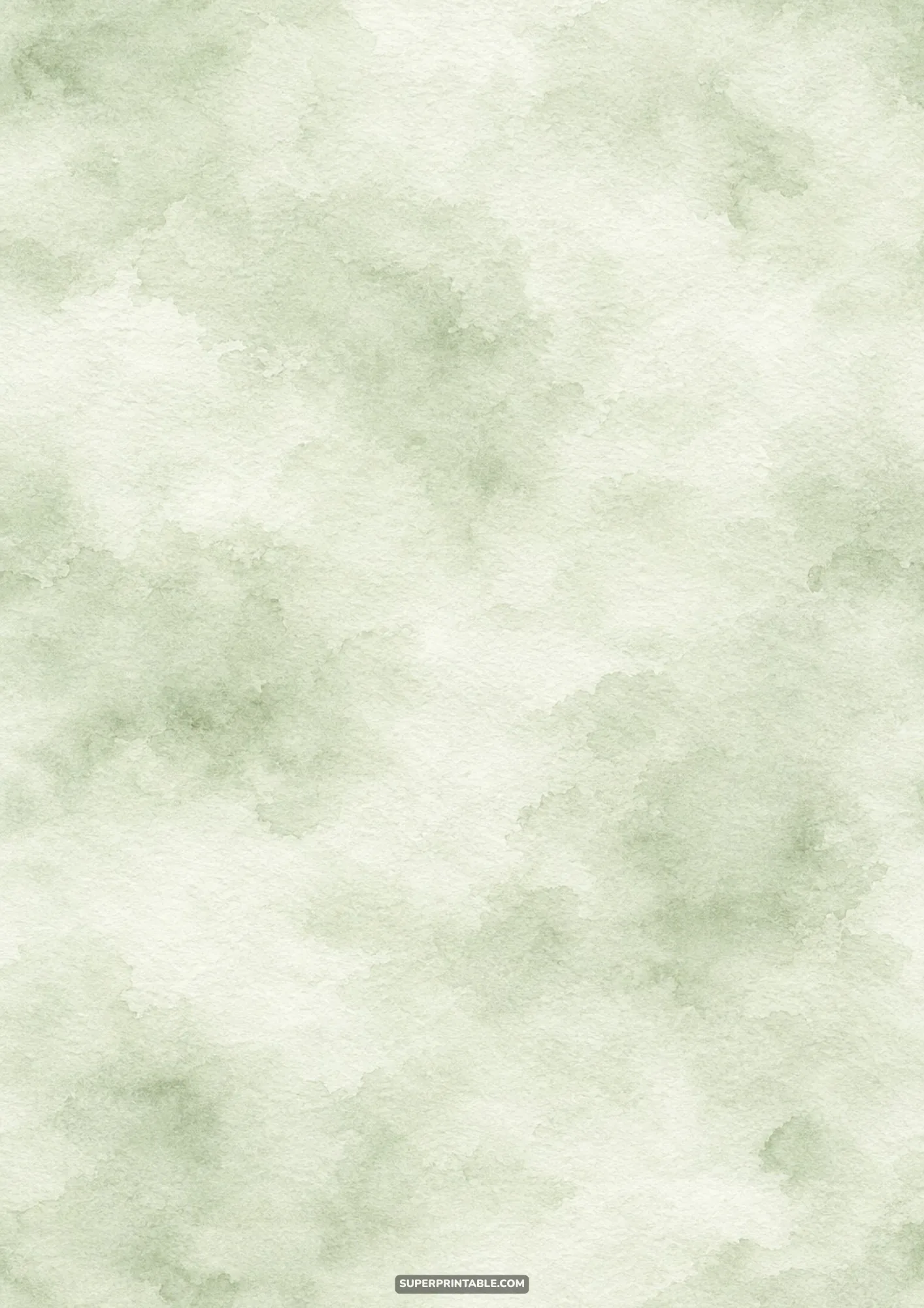 Minimalist pale sage green watercolor wash with soft feathered edges on textured paper