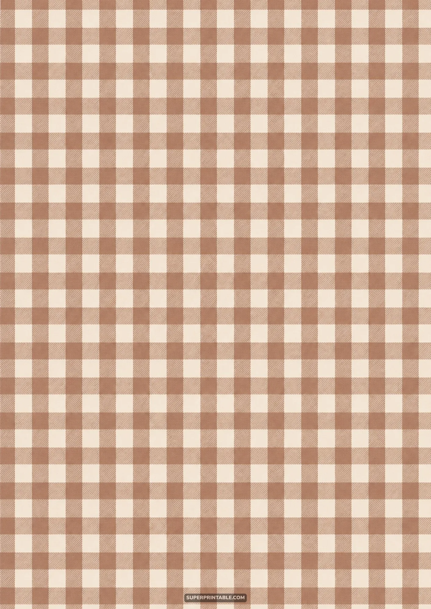 Subtle rustic brown gingham check pattern for cozy fall crafting and scrapbooking pages