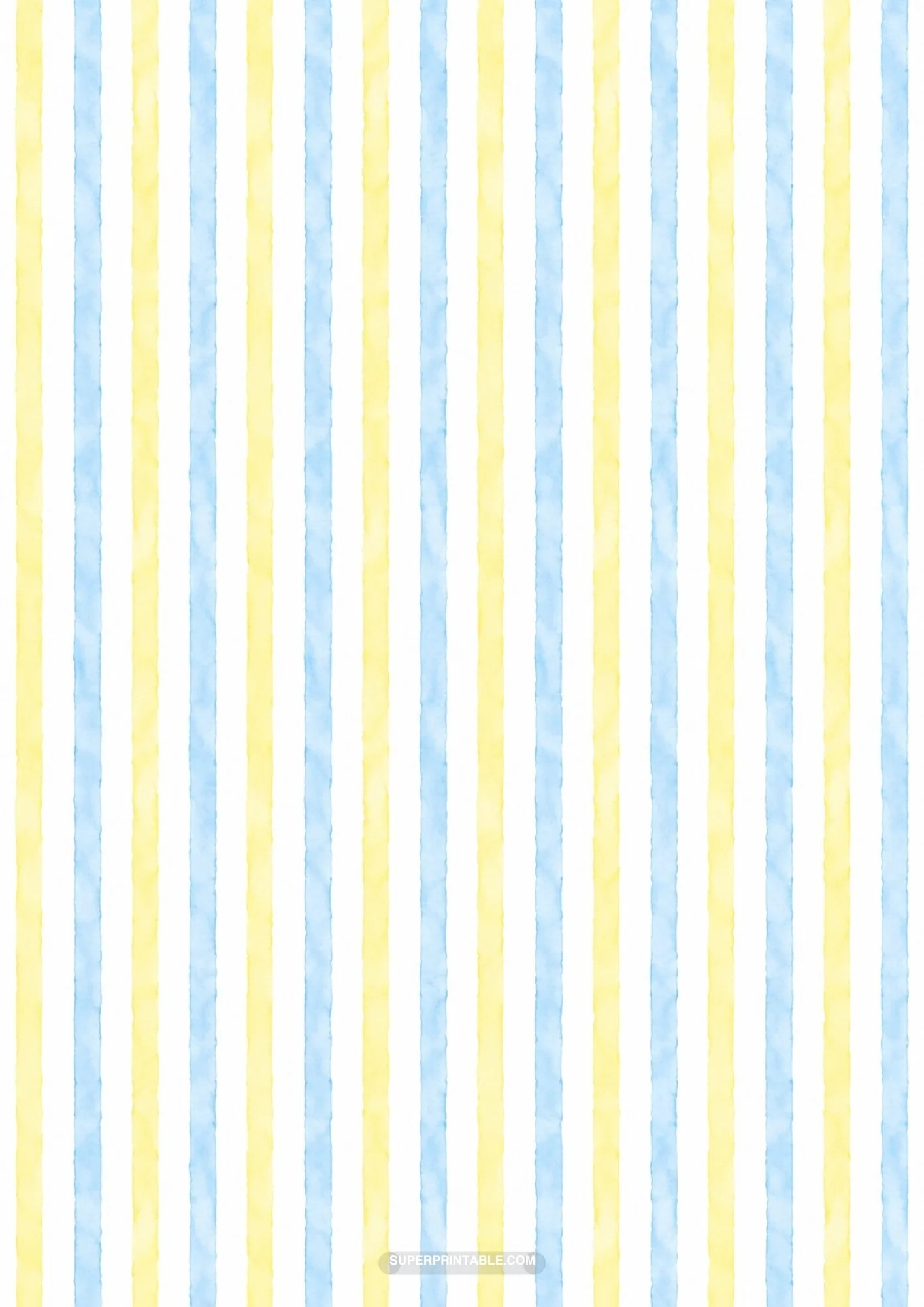 Even vertical watercolor stripes in sunny honey yellow and soft powder blue