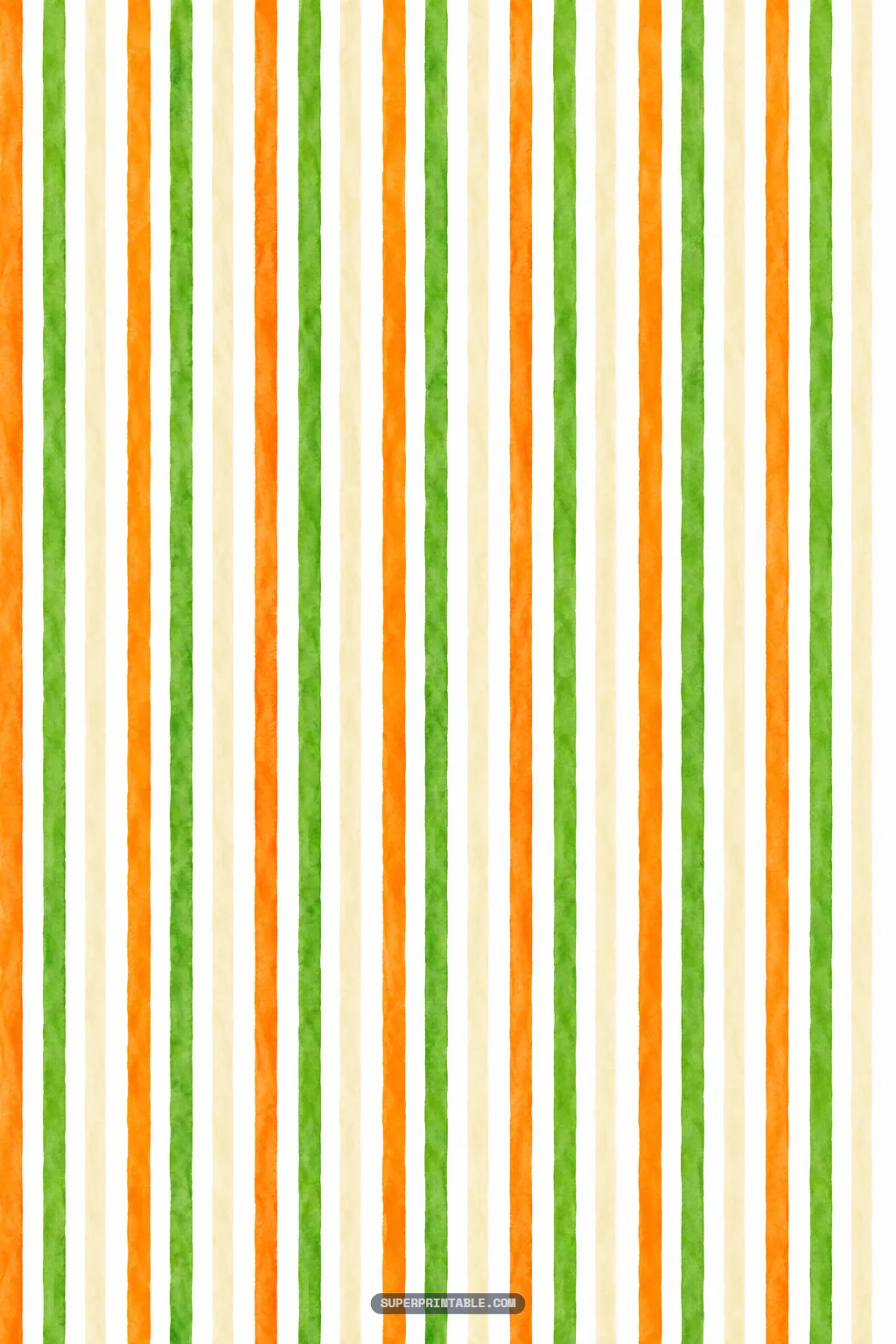 Soft watercolor vertical stripes in cornflower blue, sage green, and light cream across a clean printable sheet