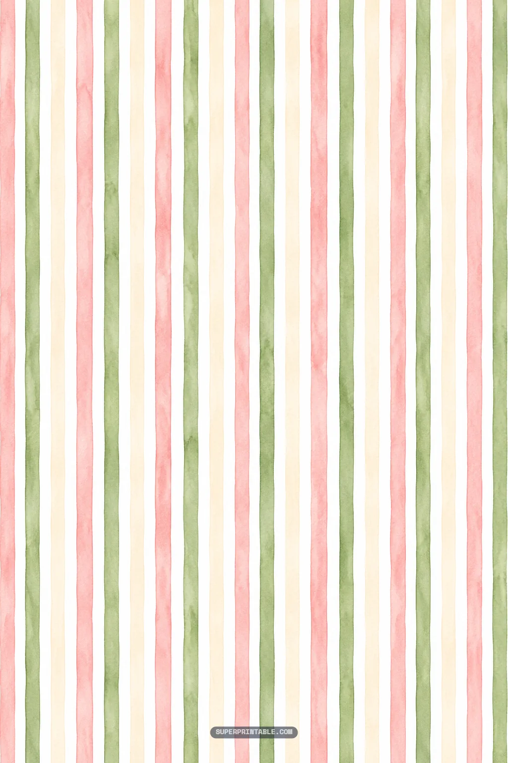 Delicate vertical watercolor stripes in blush pink, sage green, and soft cream