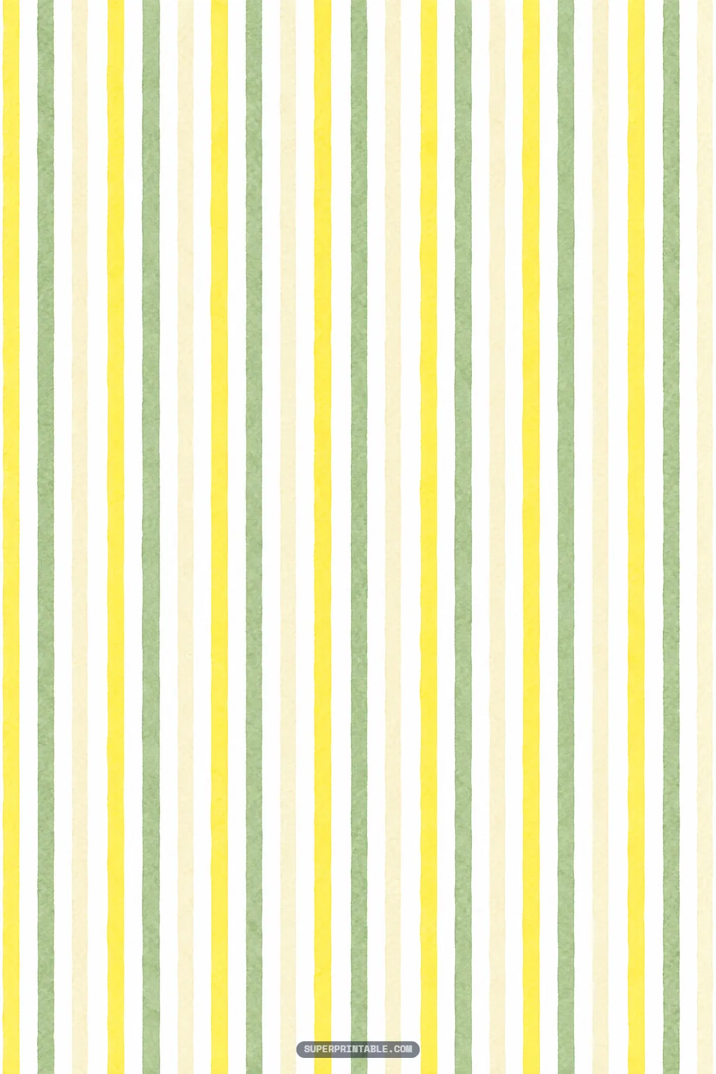 Vertical watercolor striped pattern in sunny yellow, soft cream, and pale sage green