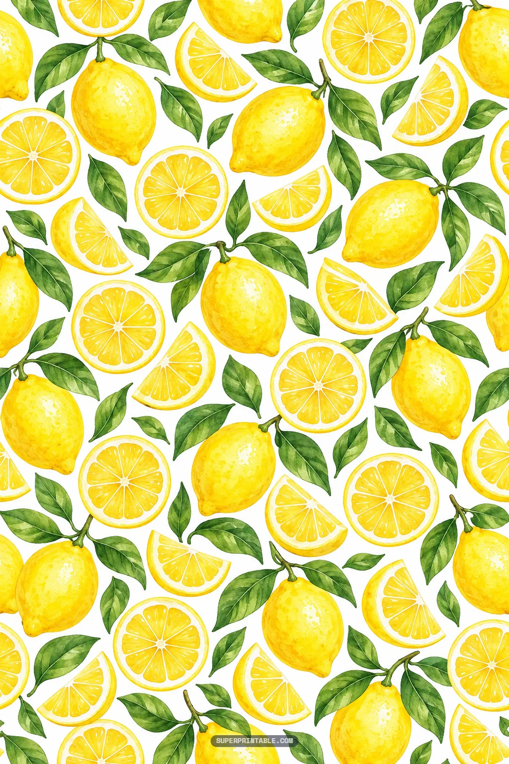 Vibrant lemon and blueberry digital papers showcasing fresh watercolor lemons and cut citrus slices