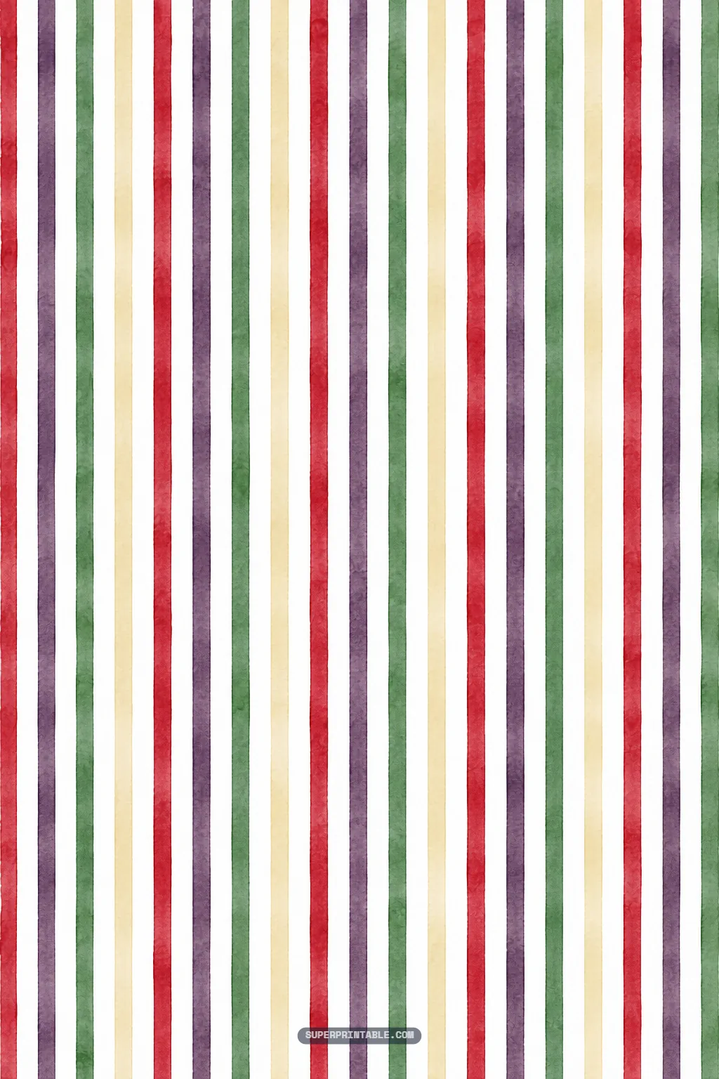 Watercolor vertical striped background featuring raspberry red, dark berry purple, and green bands