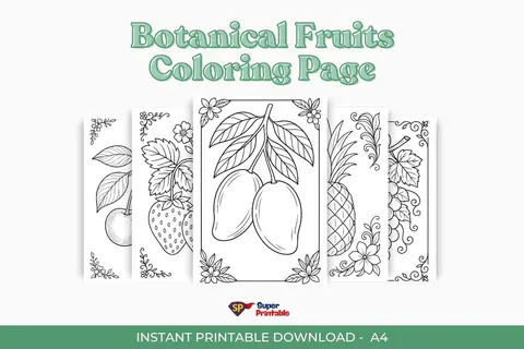 11 Botanical Fruits Coloring Page - Printables for Kids