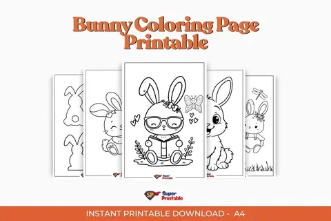 10 Bunny Coloring Page