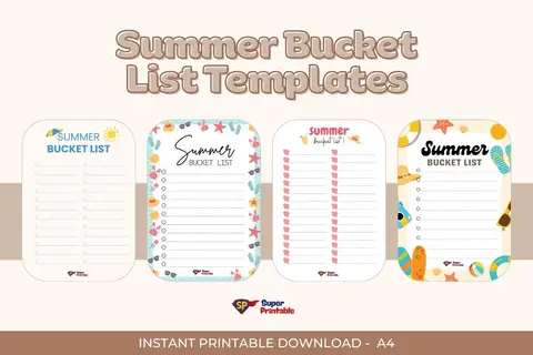 Summer Bucket List Templates for Everyone