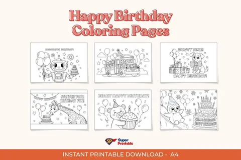 17 Happy Birthday Coloring Pages