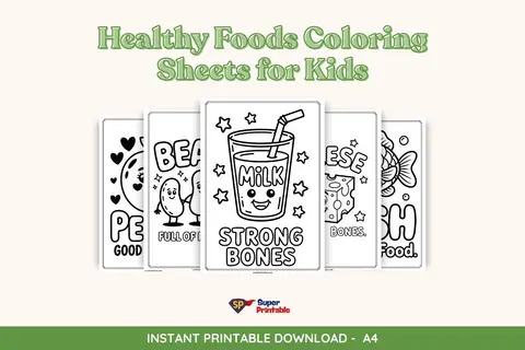 20+ Healthy Foods Coloring Sheets for Kids