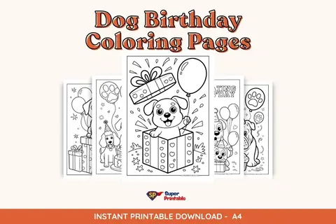 22 Dog Birthday Coloring Pages