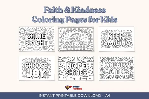 22 Faith and Kindness Coloring Pages for Kids: Positive Affirmations to Inspire