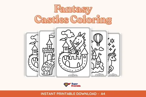 25 Fantasy Castles Coloring Pages
