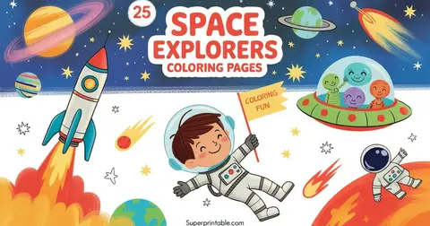 25 Space Explorers Coloring Pages
