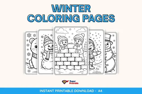 50 Winter Coloring Pages for Kids