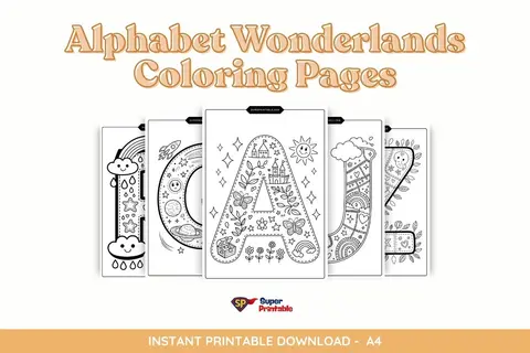 Alphabet Wonderlands Coloring Pages