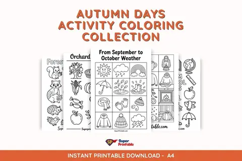 13 Autumn Days Activity Coloring Collection