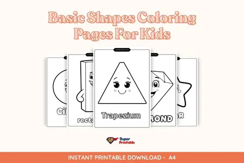 9 Basic Shapes Coloring Pages For Kids