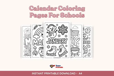 Calendar Coloring Pages For Schools