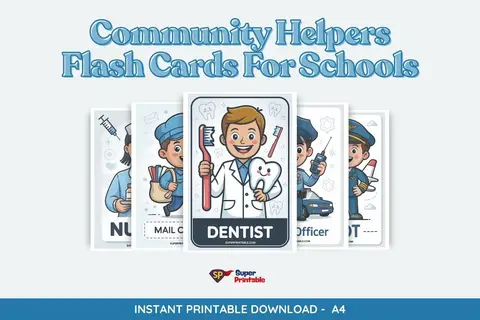 12 Community Helpers Flash Cards For Schools