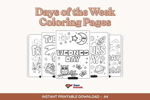 7 Days of the Week Coloring Pages