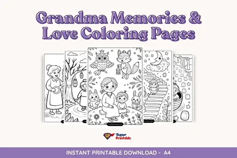 10 Grandma Memories & Love Coloring Pages