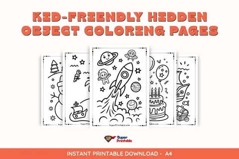 Kid-Friendly Hidden Object Coloring Pages