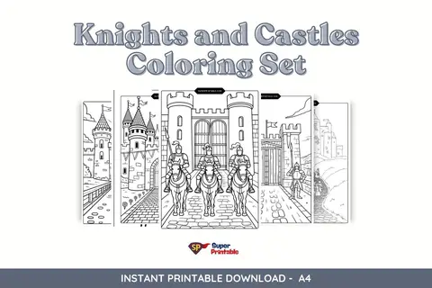 Knights and Castles Coloring Set