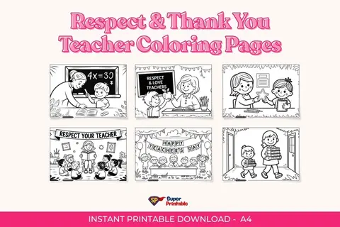 Respect & Thank You Teacher Coloring Pages