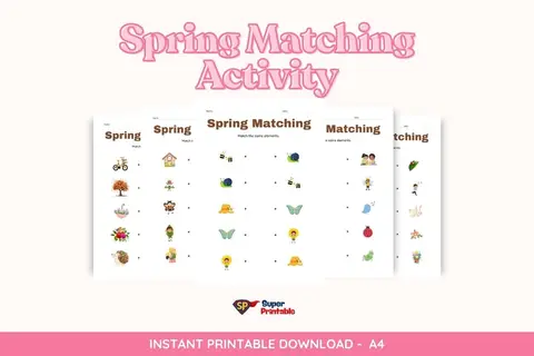 5 Spring Matching Activity