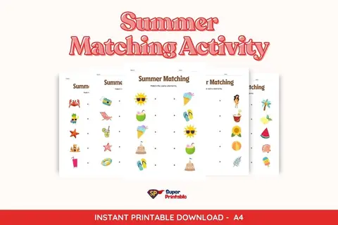 5 Summer Matching Activity