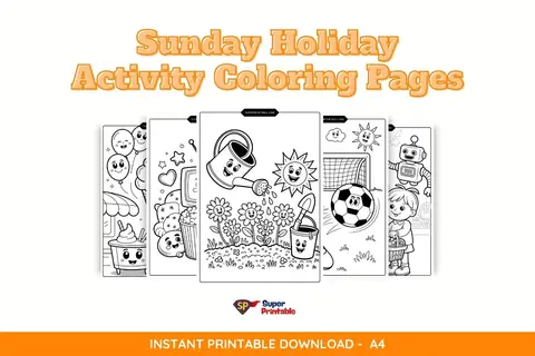 Sunday Holiday Activity Coloring Pages