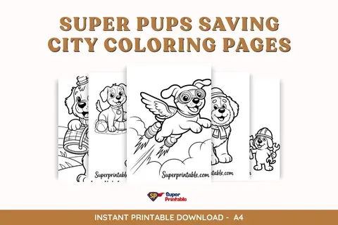 10 Super Pups Saving City Coloring Pages