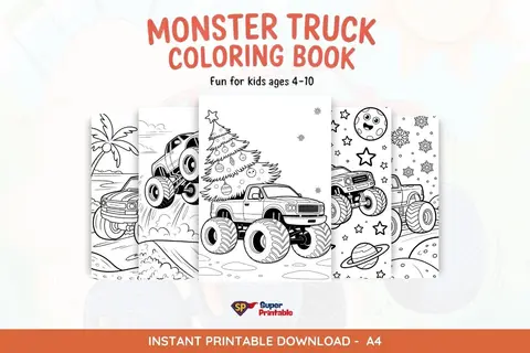 The Mega Monster Truck Coloring Book