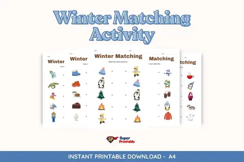 5 Winter Matching Activity