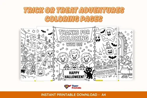 10+ Trick or Treat Adventures Coloring Pages