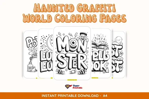 20 Haunted Graffiti World Coloring Pages For Halloween
