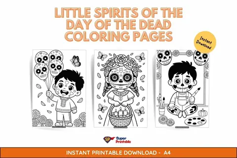 15+ Little Spirits of the Day of the Dead Coloring Pages