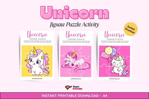 20 Unicorn Jigsaw Puzzle Activity Feature Image