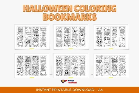 44 Halloween Coloring Bookmarks Feature Image