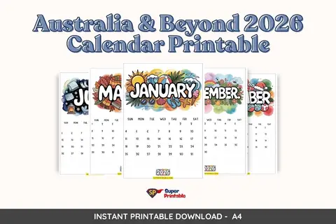 Australia & Beyond 2026 Calendar Printable
