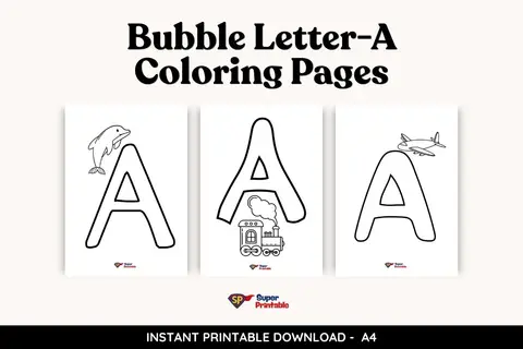 Bubble Letter-A Coloring Pages
