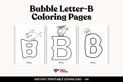Bubble Letter-B Coloring Pages Feature Image