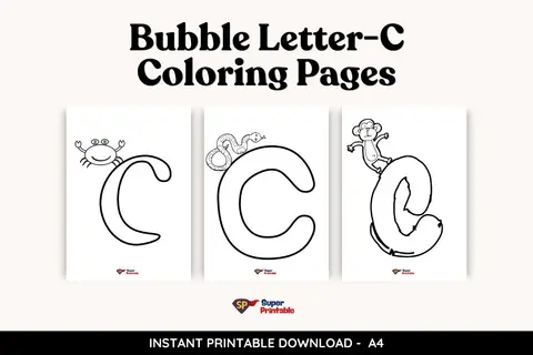 Bubble Letter-C Coloring Pages Feature Image