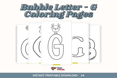 8 Bubble Letter - G Coloring Pages