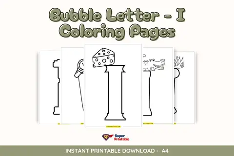 Bubble Letter - I Coloring Pages Feature Image