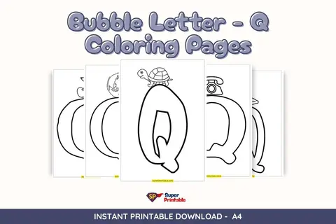 8 Bubble Letter - Q Coloring Pages